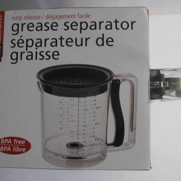 Amco 4 Cup Easy Release Fat And Gravy Separator With Deep Removable Lid - Black - Picture 1 of 12